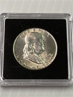1954 D Franklin Silver Half Dollar BU