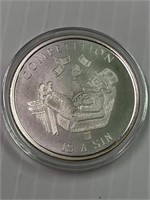 Competition Is A Sin 1 ounce Silver round