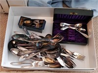 lot of cutlery , some silver plated some silver