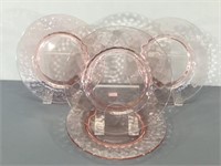 Pink Depression Glass Plates -4 -7"