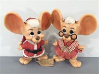 Roy Dee Santa & Mrs Claus Mice -Vintage 10" tall