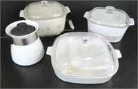 Corningware-style assortment with serving tray