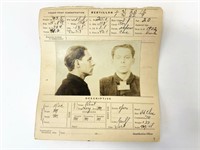 1920s Ohio State Reformatory criminal card