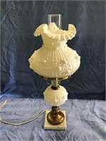 White Fenton Lamp