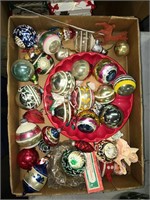 Box of vtg Christmas Ornaments