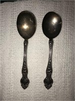 2 Vtg Sterling Silver Veg Spoons