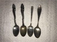 4 sterling silver spoons