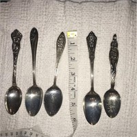 5 sterling silver spoons