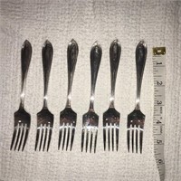 6 sterling silver forks