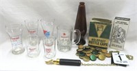 Beer glasses + Bar accessories -assorted