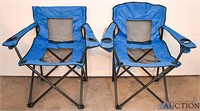(2) Blue Folding Chairs w/ Carrying Bags