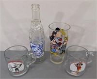 Mickey Mouse Glasses, Donald Duck Soda Bottle