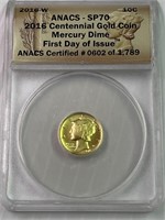 Gold Mercury 2016 - ANACS SP70 First Day!