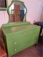 Vintage Green Painted Dresser