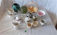 Vintage Small Pitchers, Bowls, Baskets