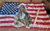Native American Themed Flag & Map