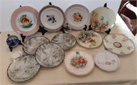 Vintage Fruit & Flowers Painted Plates
