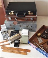 Vintage Office: briefcase, slide file drawer,