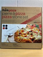 THINK PIZZA PIZZA STONE SET- NEW