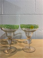 SET OF 4 HEAVY GLASS MARGARITA GLASSES