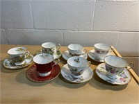 7 TEA CUPS AND SAUCERS