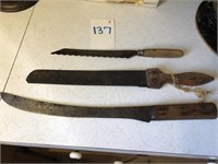 (3) Vintage Knives ( B.Knife 18" L)