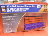 Wall-Mounted Storage Bin, 30pc. NEW