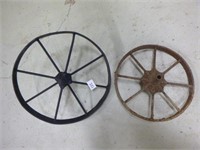 Metal Wheels, Old, 15" & 20", Qty. 2