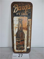 Barge's Rootbeer Metal Sign Thermometer