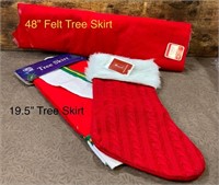 2 Christmas Tree Skirts / Christmas Stocking