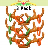 3 Pak Inflatable Reindeer Ring Toss Game w. Pump