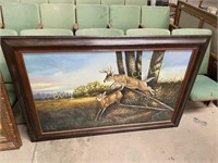 Oil On Canvas - Deer Scene