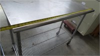 Stainless Steel Table on Wheels 49.5"Lx24"Wx39"H