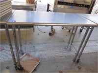 Stainless Steel Table on Wheels 49.5"Lx24"Wx39"H