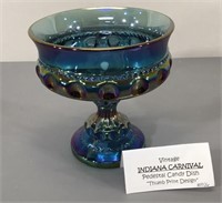 Carnival Glass Candy Dish -Indiana Thumbprint