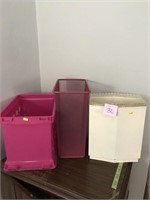 2 Trash Cans & Storage Bin