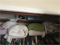 Bedding & Pillows in Closet