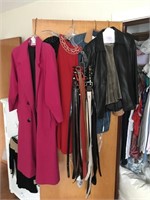 Leather Jacket, Pink Wool Coat, Dresses & Belts