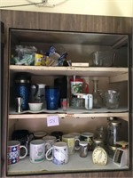 Contents in Cabinet, Coffee Mugs, Timers & Misc.