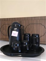 Black Coffee Serving Set on Tray