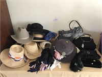 Hats, Silk Gloves & Handbag Lot