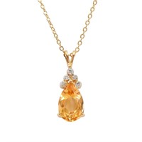 Plated 18KT Yellow Gold 3.75ct Citrine and Diamond
