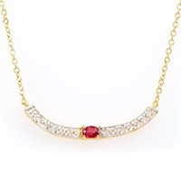 Plated 18KT Yellow Gold 0.25ct Ruby and Diamond Pe