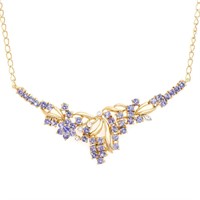 Plated 18KT Yellow Gold 2.55ctw Tanzanite and Diam