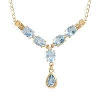 Plated 18KT Yellow Gold 8.00ctw Blue and White Top