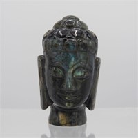 2180 CT. Certified Hand Carved Labradorite Buddha