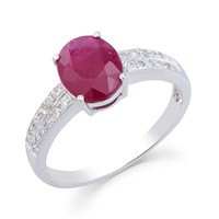 14KT White Gold 1.95ct Ruby and Diamond Ring