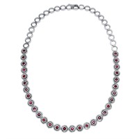 14KT White Gold 3.97ctw Ruby and Diamond Necklace