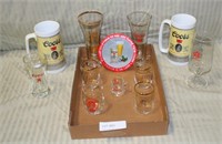FLAT BOX OF COORS BEER GLASSES & COLLECTIBLES