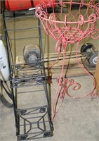 2 WROUGHT IRON STYLE PLANT STANDS